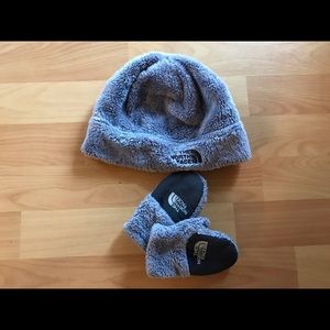 The North Face hat and mitten set